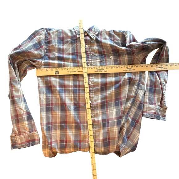 Weatherproof Vintage Plaid Flannel Shirt Red Blue Long Sleeve Button Up Men’s M - Picture 11 of 11
